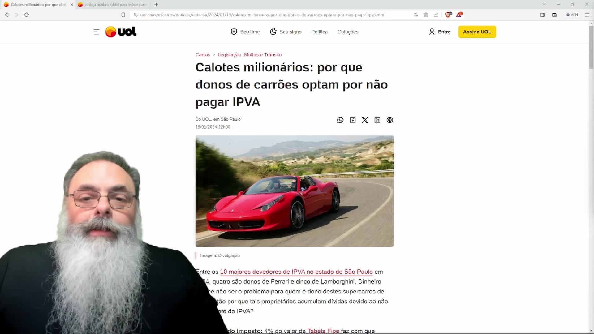 Maiores D Vidas De Ipva S O De Carros Que Valem Milh Es De Reais Por