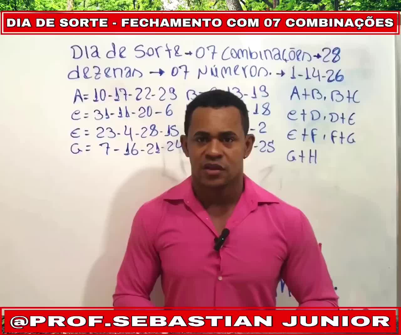 Dia De Sorte Combina Es Prontas Prof Sebastian Junior Cos Tv