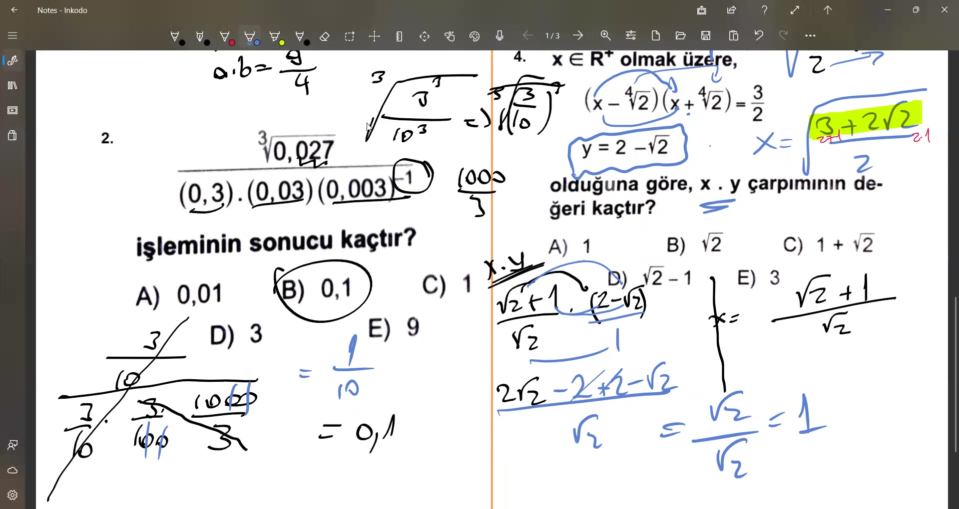 Matematik Köklü sayılar soru çözümü - COS.TV