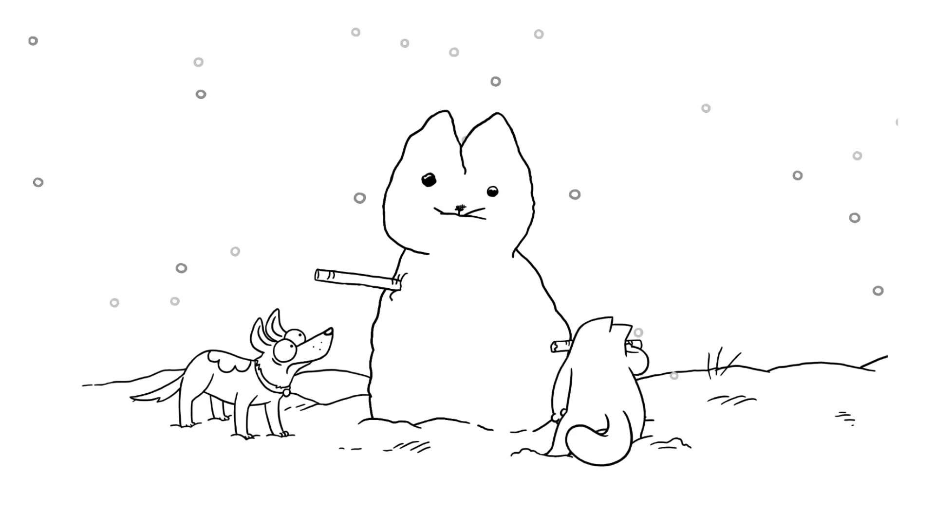 Simon Cat снег