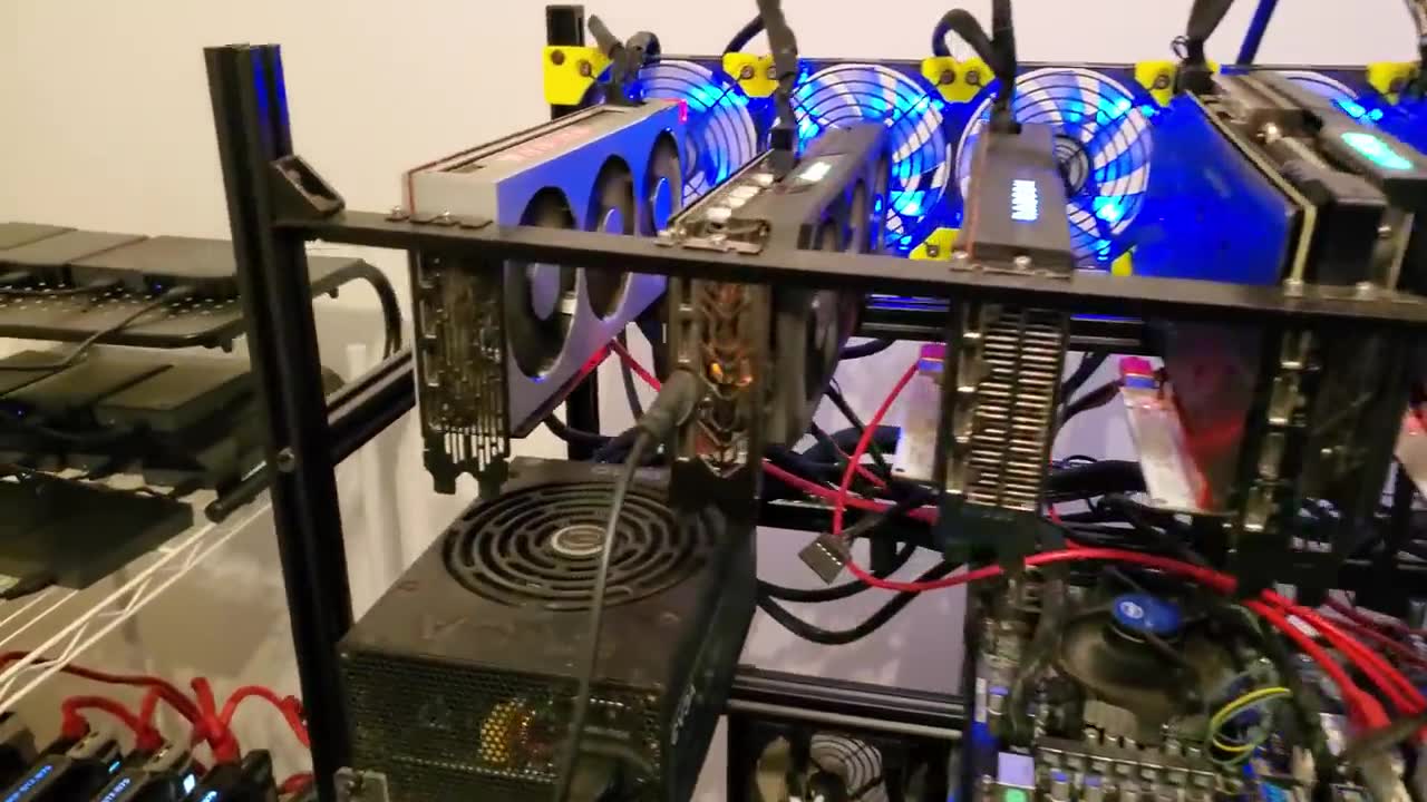 crypto mining farm at apartment