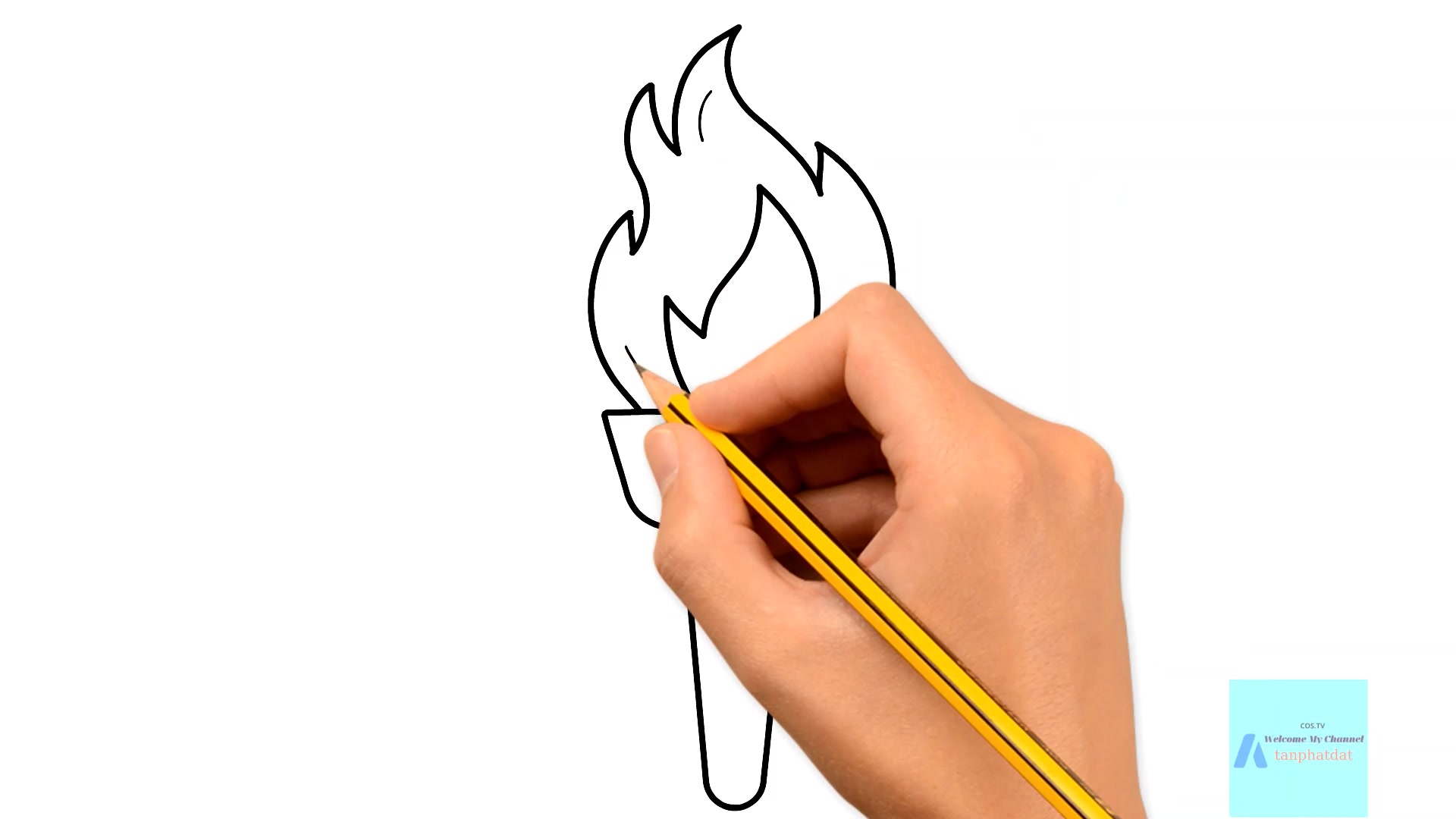 LEARN HOW TO DRAW A TORCH SO EASILY FOR KIDS COS.TV