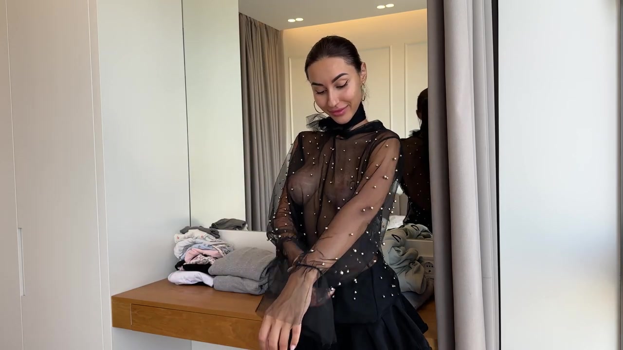 Carla Marini’s Transparent Clothing Try-On - Chic & Bold Fashion Ideas